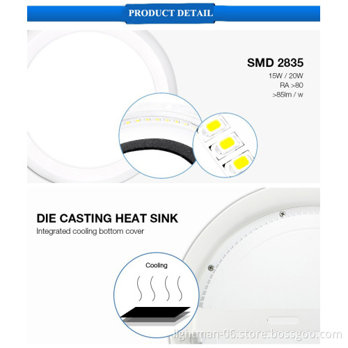 IP44 IP54 IP65 Round LED Panel Light 20W 265mm Surface Mounted